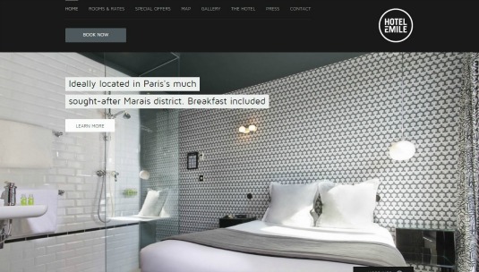 thiet ke web du lịch Hotel Emile